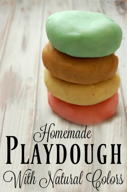 Homemade Playdough with Natural Colors - No more fake fragrances, artificial dyes, or petroleum! Making your own playdough is easy and fun!